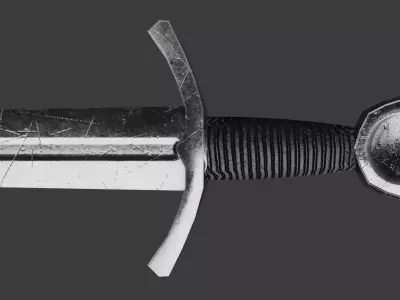 low poly Western European Italy 1450 Sword New Used Rust Low-poly 3D model