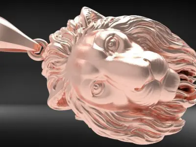 Lion head pendant Hollow Light weight Jewelry 3D print model purchase