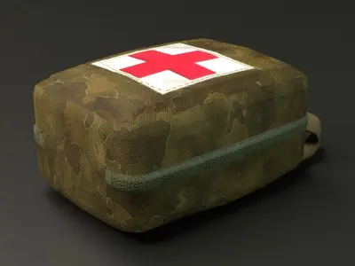 Military First Aid Kit Low-poly 3D model purchase