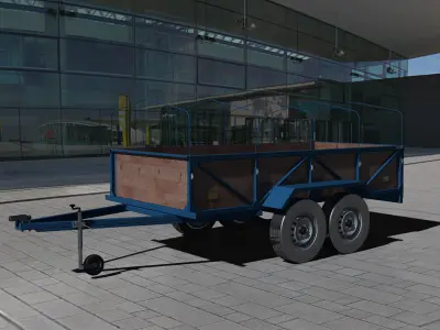 Two-axle trailer 3D model