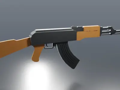 Modular Ak-47 Low Poly Low-poly 3D model