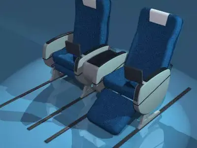 Plane train seats business class 3D model