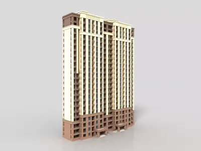 Modern buildings Low-poly 3D model