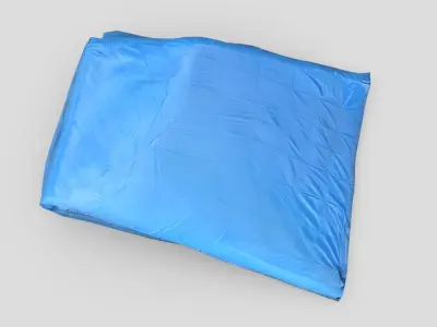 Folded Blue Tarp 2 Low-poly 3D model
