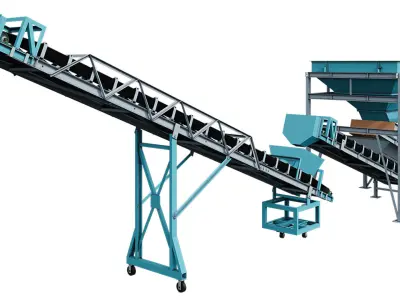 Vibrating Screen Machine for Concrete Batching Plant 3D model