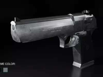 Desert Eagle Low-poly 3D model 7