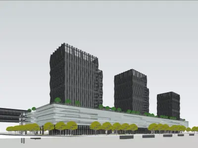 SU model of commercial office building in Qinhuai 3D model