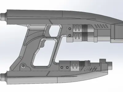 Star Lord Gun Blaster Printable 3D Print Model 1 Part 3D print model