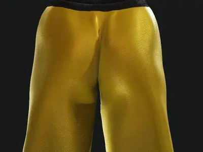 Boxing Shorts - Yellow Low-poly 3D model