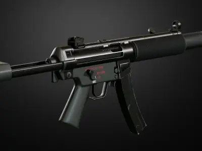 MP5 SMG Low-poly 3D model buy