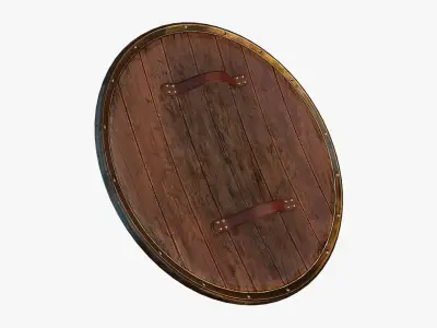 Viking shield Low-poly 3D model 17