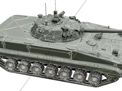 M2 Bradley Infantry Fighting Vehicle Low Poly Military IFV Low-poly 3D model
