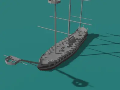 A 17th century ship 3D model