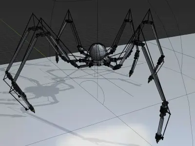 Sci-fi Spider Robot Low-poly 3D model