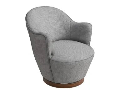 Circle Leg Base Gray Fabric Swivel Chair Low-poly 3D model