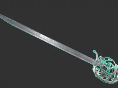 Ceremonial Saber Low-poly 3D model