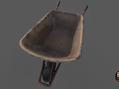 Wheelbarrow Version 1 Low-poly 3D model