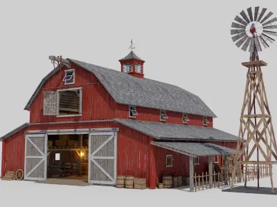Old Hybrid Barn Collection 3D model