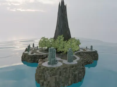 Serene Coastal Pathways 3D model