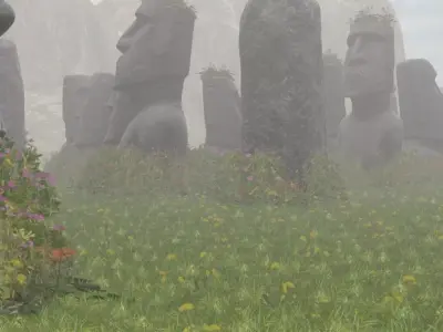 Moai Stone Circle Pathway 3D model