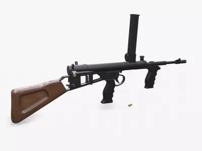 Owen Gun MK 2 Low Poly PBR Low-poly 3D model