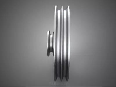 2 STEP STEPPED PULLEY CHANNEL GROOVE SHEAVE V BELT TRACTOR WHEEL 3D model