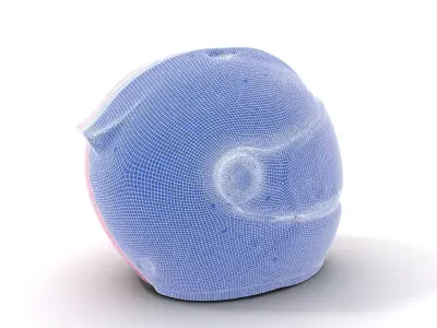 Pink Motorcycle Helmet model pack Low-poly 3D model