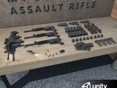 M4 Carbine Assult Rifle Low-poly 3D model