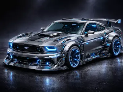 Futuristic Model of  Sports Car Concept 3D model