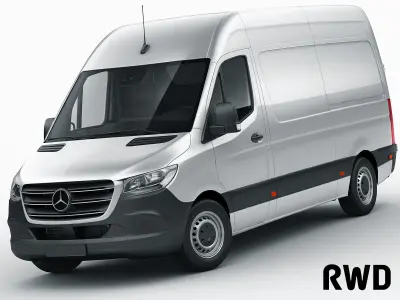 Mercedes Sprinter 2018 high roof 3D model
