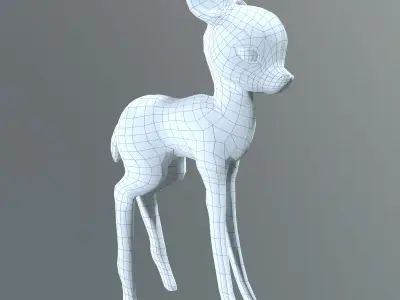 fawn deer Low-poly 3D model