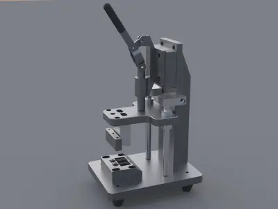IC foot cutting and 90 degree bending machine 3D model
