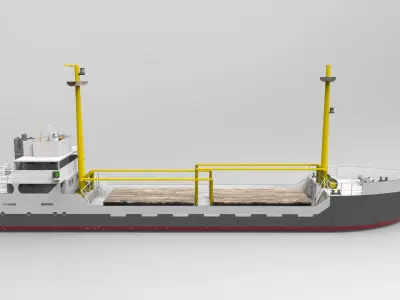 Cargo Ship Historical Low-poly 3D model