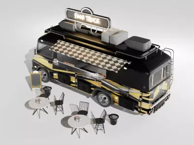 Food Truck Street Food Van Mobile Kitchen  3D model