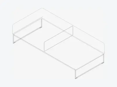 Furniture - Sofa - Contemporary - Line - Footstool - Type 2 Low-poly 3D model