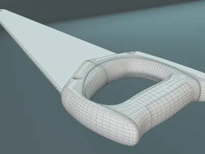 Hand Saw Low-poly 3D model 2
