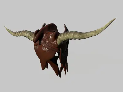 low poly barbarian helmet Low-poly 3D model