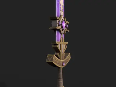 Stylized Crystal Blade Low-poly 3D model
