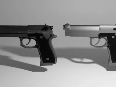 Beretta 92  Low-poly 3D model