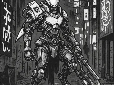 Cyber Bunny Warrior - Sci -fi Armored Hero 3D print model purchase