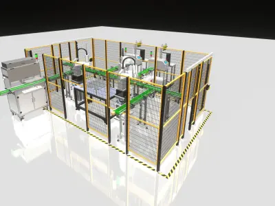 FULL - Line Pick And Place Scara Robot 3D model