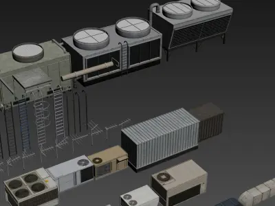 ventilation and roof components - 165 items Free 3D model