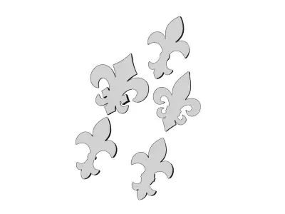 Royal Lily onlay relief miniset 3D print model