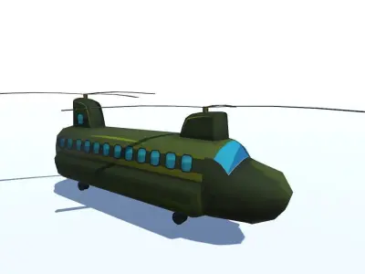 Low Poly Military Helicopter Free low-poly 3D model