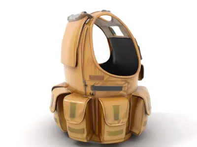 Tactical Vest Model Pack with Multiple Pouches Low-poly 3D model