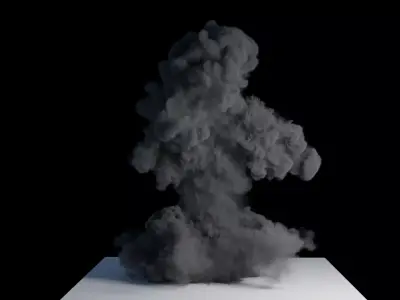 Realistic Dirt Smoke Explosion Simulation Low-poly 3D model