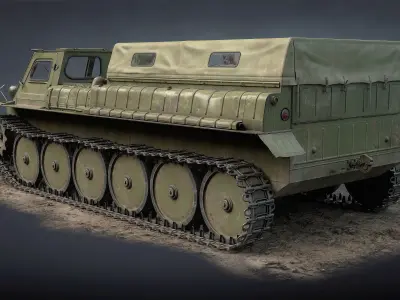 GT-SM Tracked Cargo Carrier Low-poly 3D model
