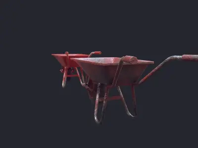 Wheel Barrow Low-poly 3D model get