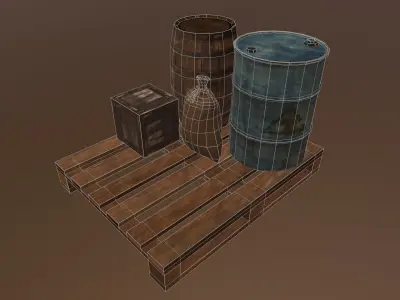 Exterior models pack  Low-poly 3D model