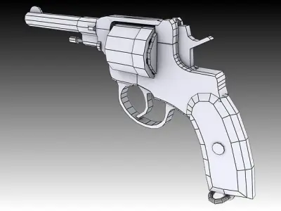 Nagant M1895 Revolver  Low-poly 3D model